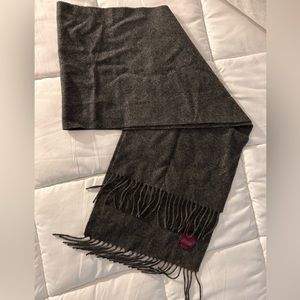 Phenix Gray Fringed 100% Cashmere Scarf